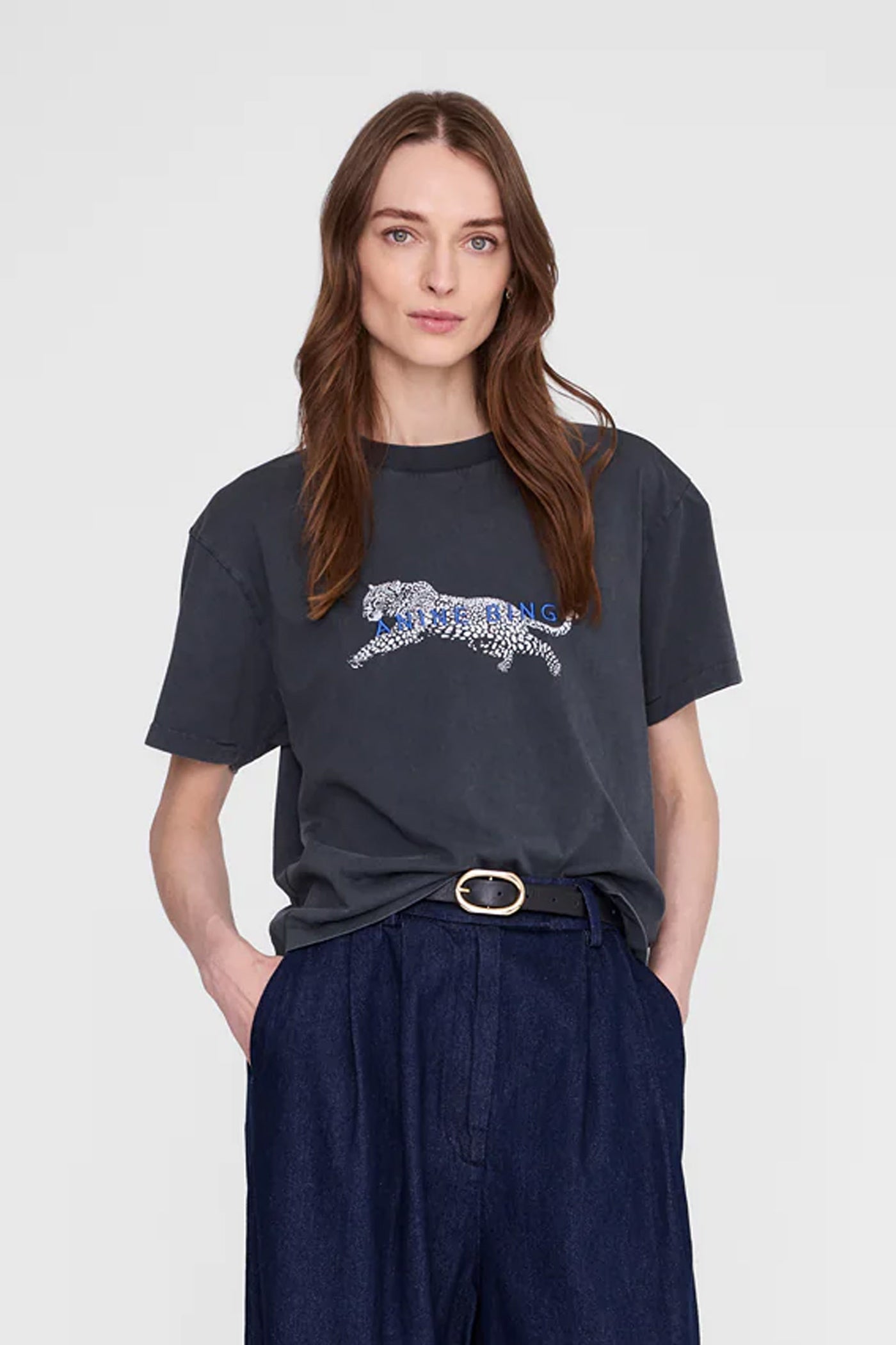 CADE TEE LEO Washed black - A-08-12619