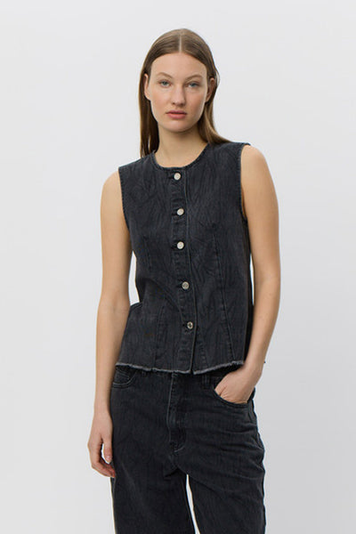 CARLASW VEST 1015 Washed black - S253326 Thumbnail