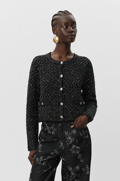 CARNETSW CARDIGAN 1003 Black glitter - S254505 Thumbnail
