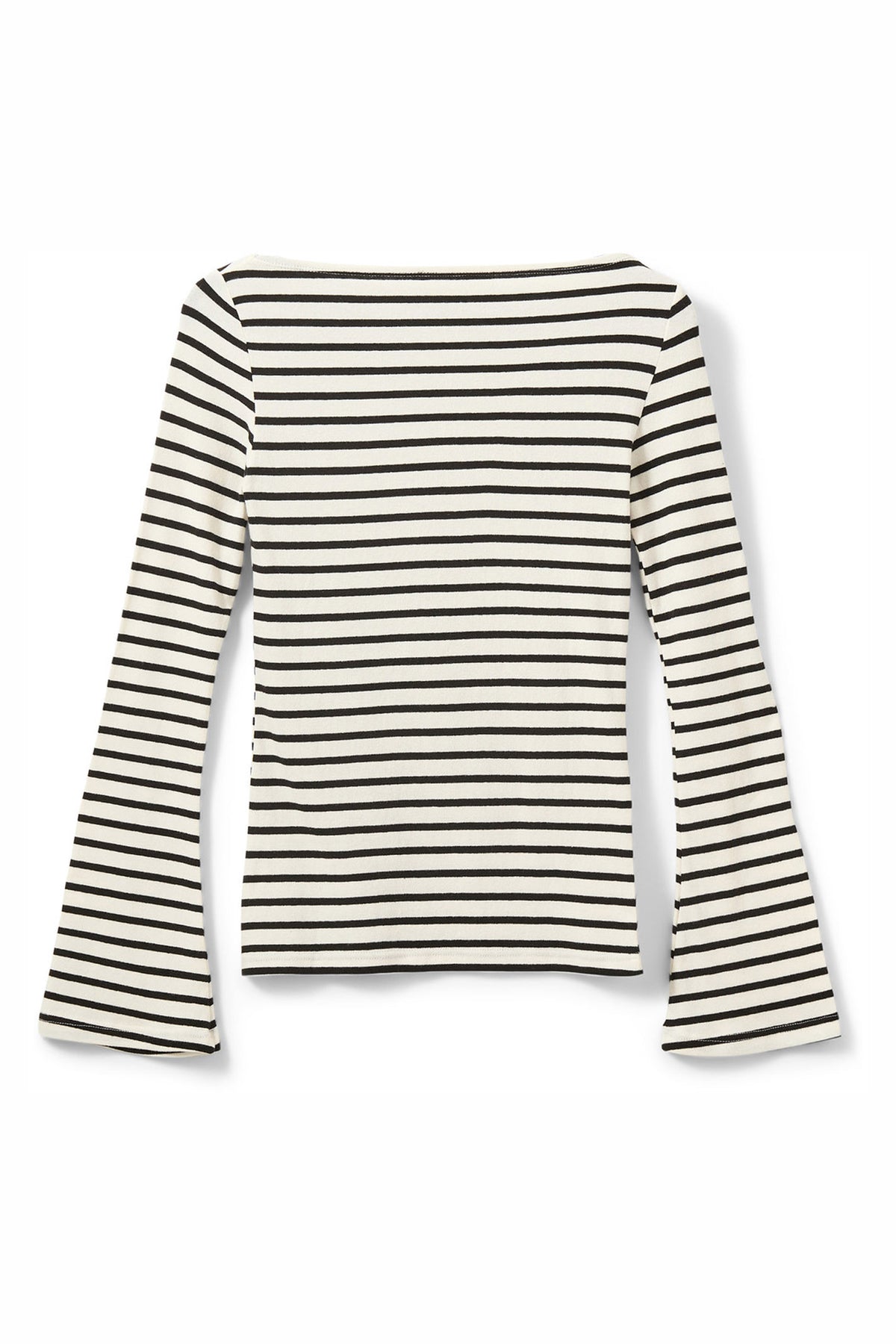 CECESW BOAT-NECK LONG-SLEEVE T 0139 White Black striped - S261240