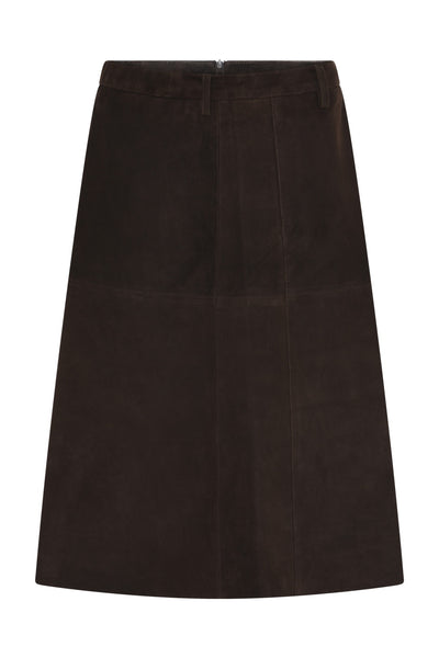 SuedaBBIrene suede skirt Dark brown - BBW5098 Thumbnail