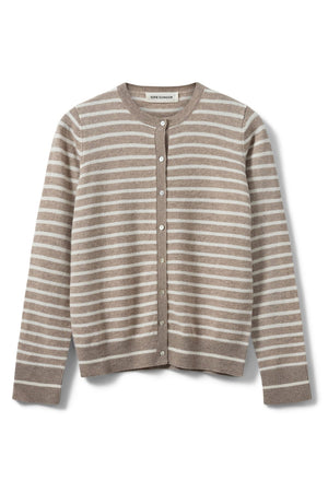 CISSESW STRIPE CARDIGAN 7118 Light Brown Striped - SNOS432