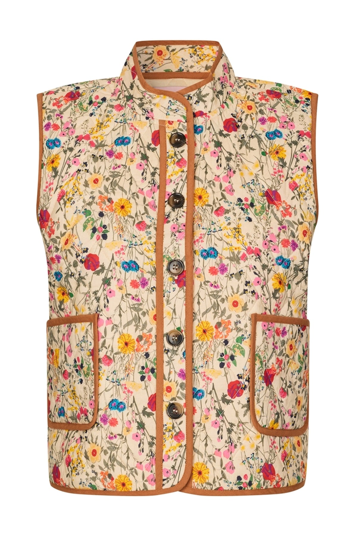Cairoll Quilted Vest Flower Print - 26241-1010