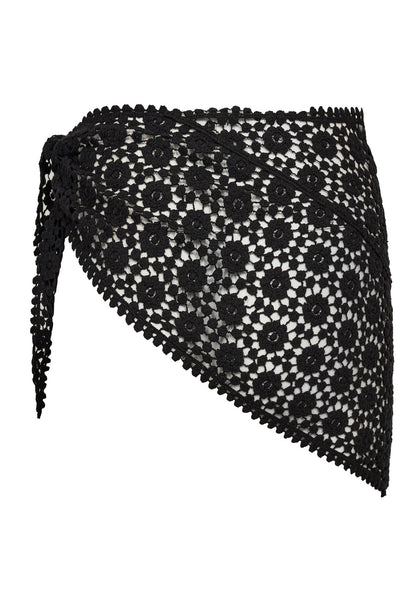 CalinCC Crochet Scarf Skirt 96-Black - 49083 Thumbnail