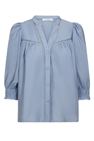 CallumCC Lace Puff V-Shirt 23-Pale Blue - 45173