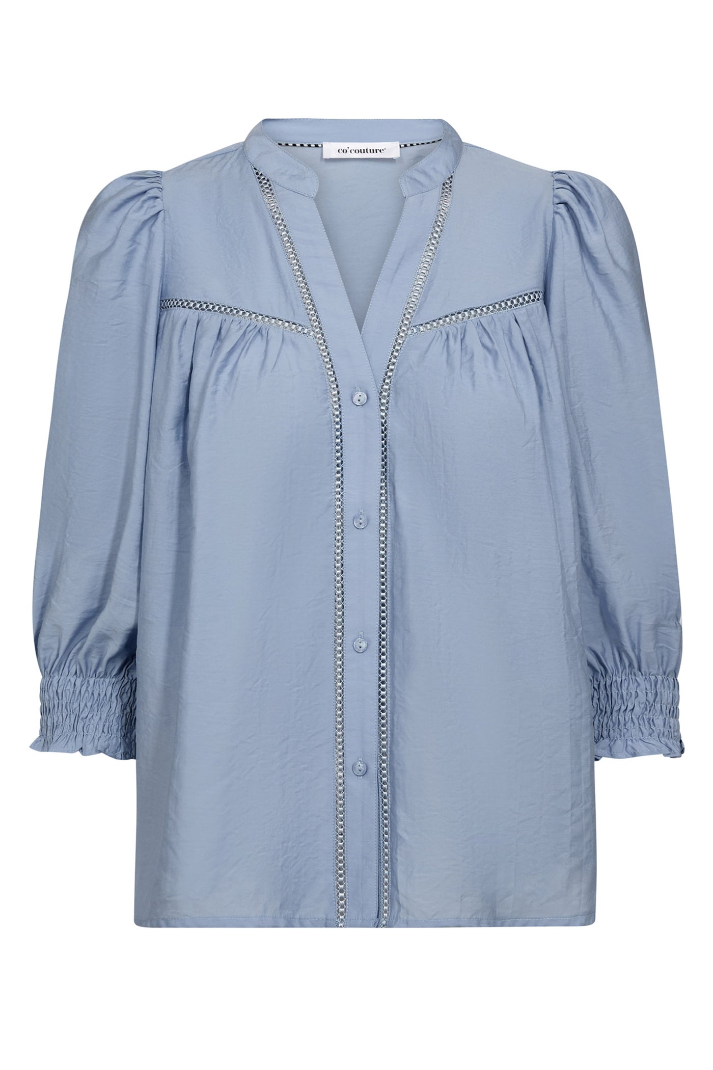 CallumCC Lace Puff V-Shirt 23-Pale Blue - 45173