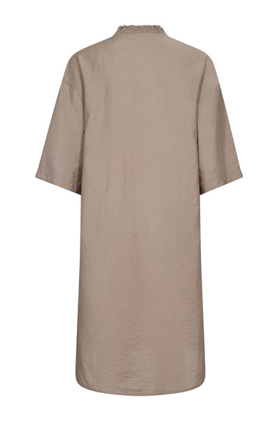CallumCC Pleat Tunic V-Dress 2006-Taupe - 46084 Thumbnail