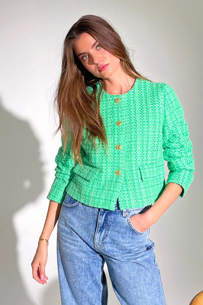 CalvinCC Boucle Jacket 34-Green - 40039 Thumbnail