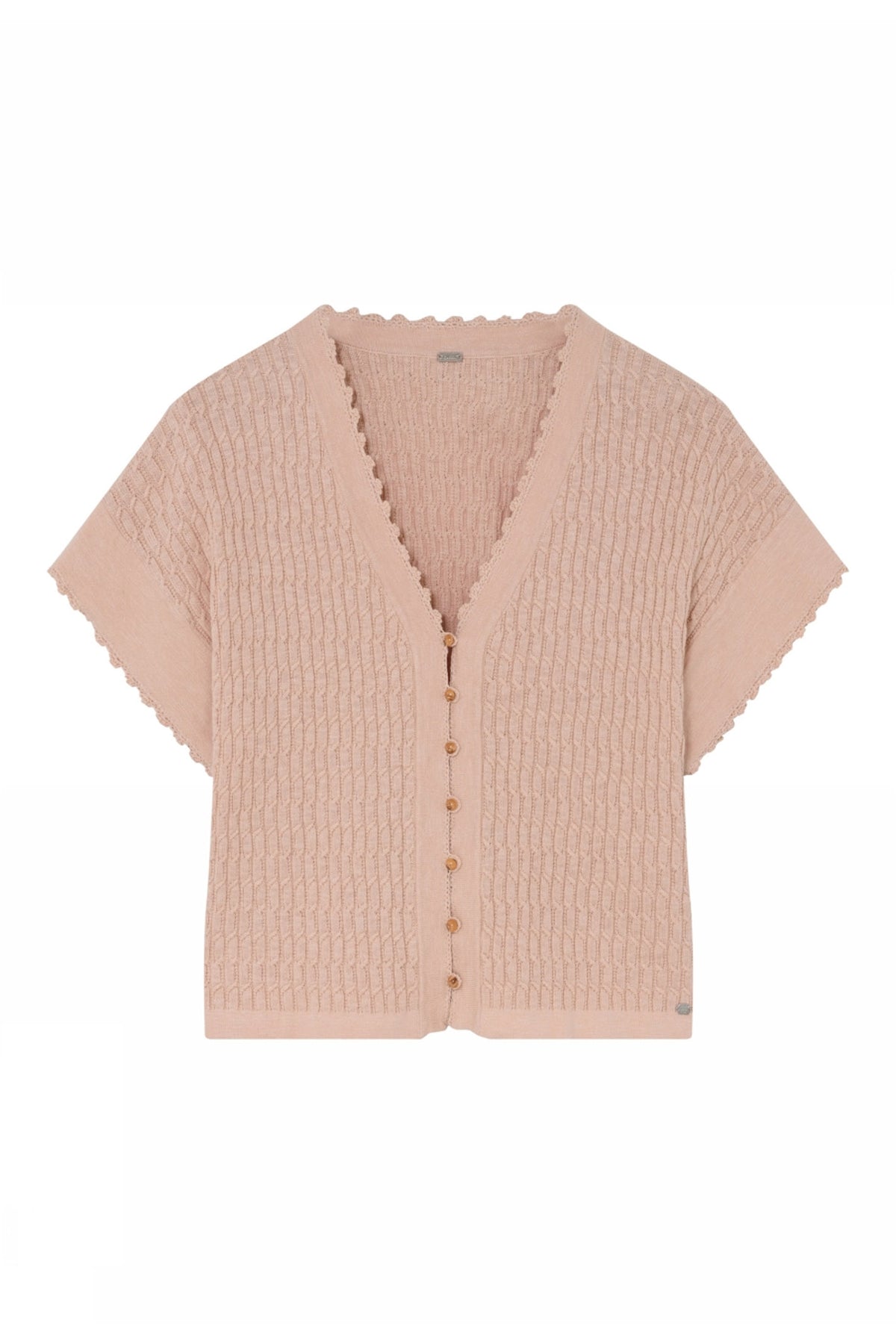 Carly, knit cardi cape 6033-Peach - 61403/3736