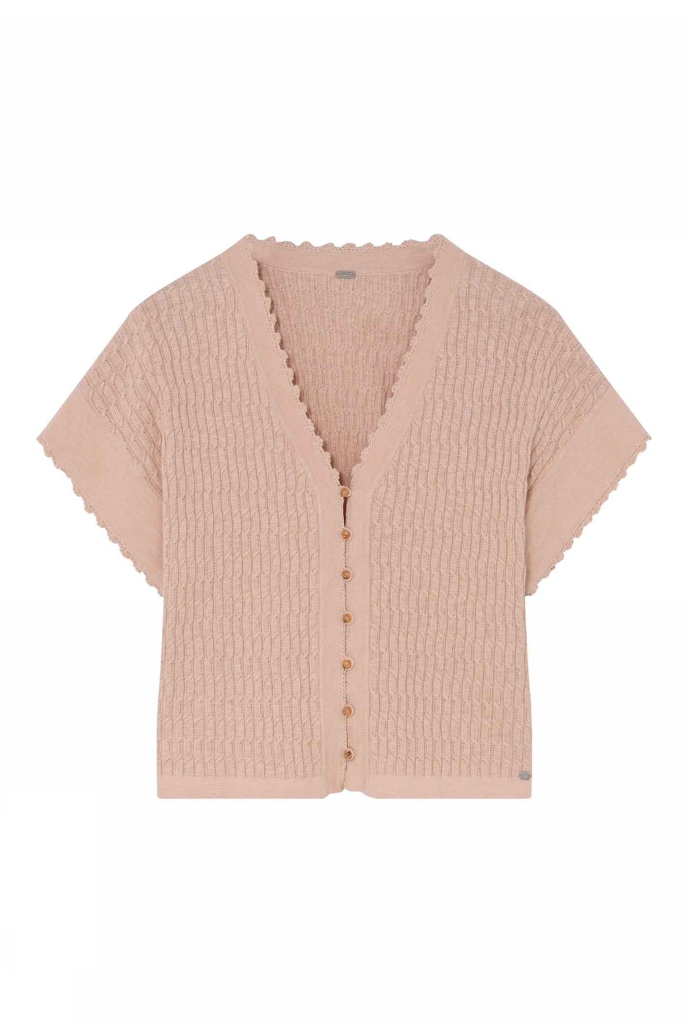 Carly, knit cardi cape 6033-Peach - 61403/3736