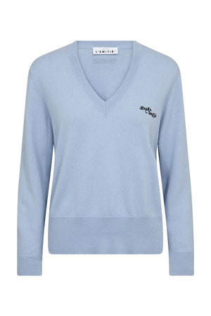 Cash Logo V-Neck Pale Blue - HL10735