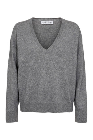 Cash V-Neck Light Grey Melange - HL10196