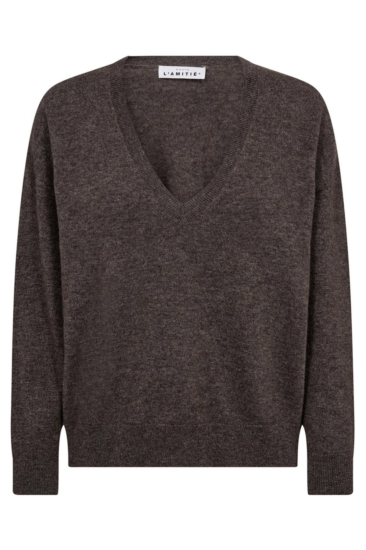 Cash V-Neck Mocca Melange - HL10196