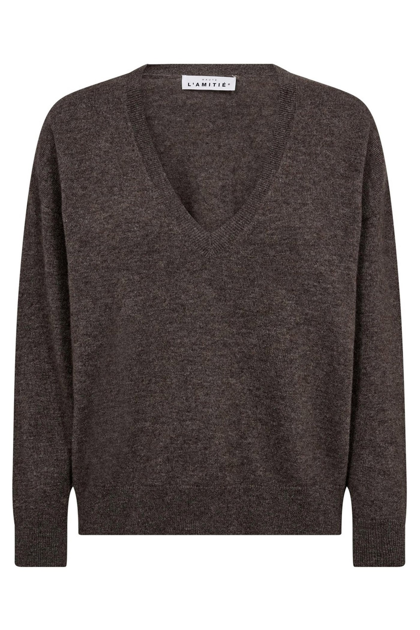 Cash V-Neck Mocca Melange - HL10196