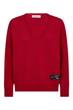 Cash V-Neck Red - HL10196