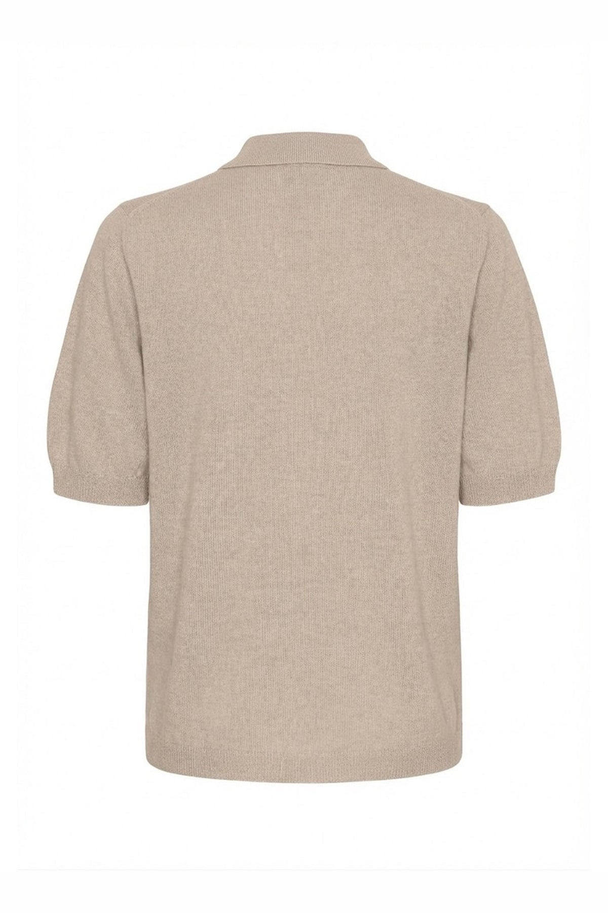 Cashmere Pullover w. Collar Cream Melange - 500113