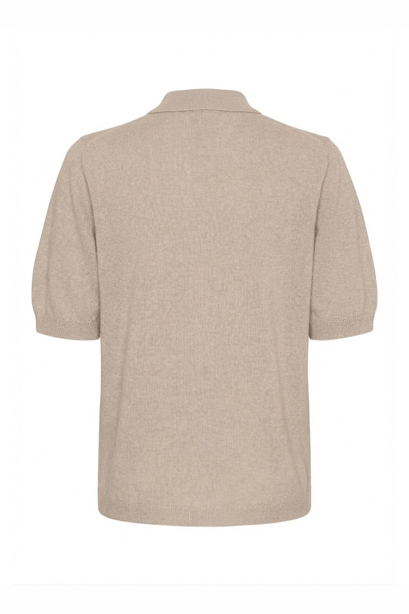 Cashmere Pullover w. Collar Cream Melange - 500113