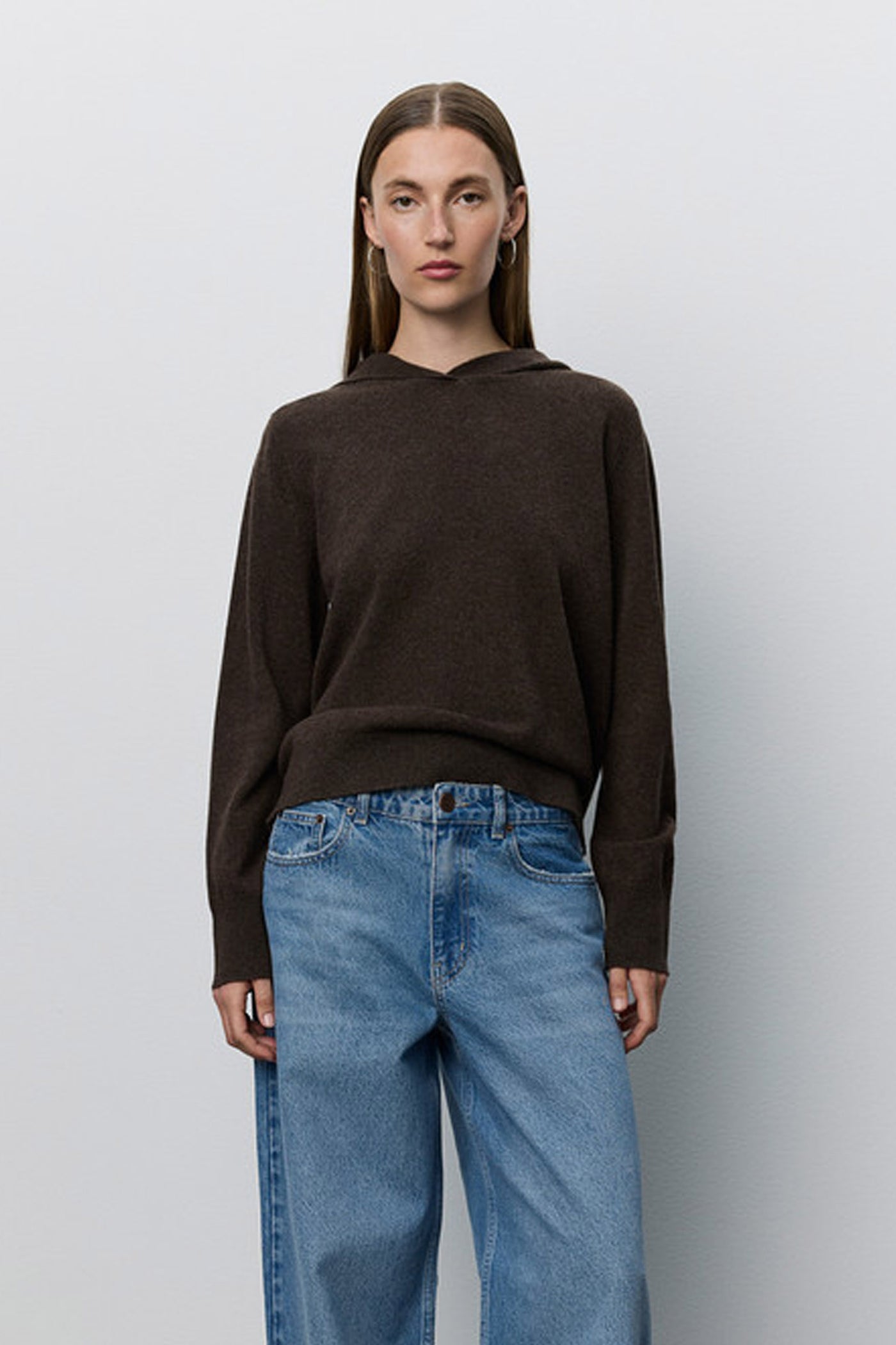 Cassiesw Knit Hoodie Brown Fudge - SNOS765