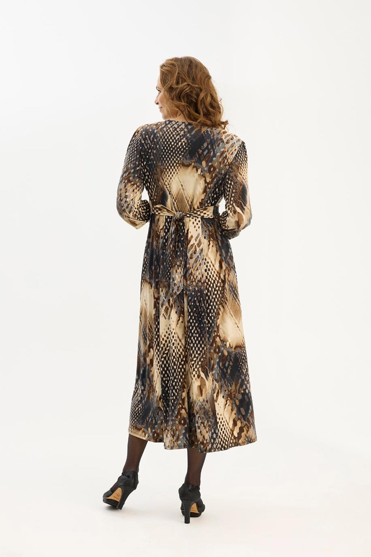 Cassis dress 3/4 sleeves Brown - 16937