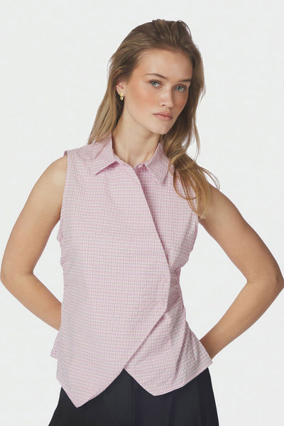 Celest Check Top LIGHT PINK - 169021 Thumbnail