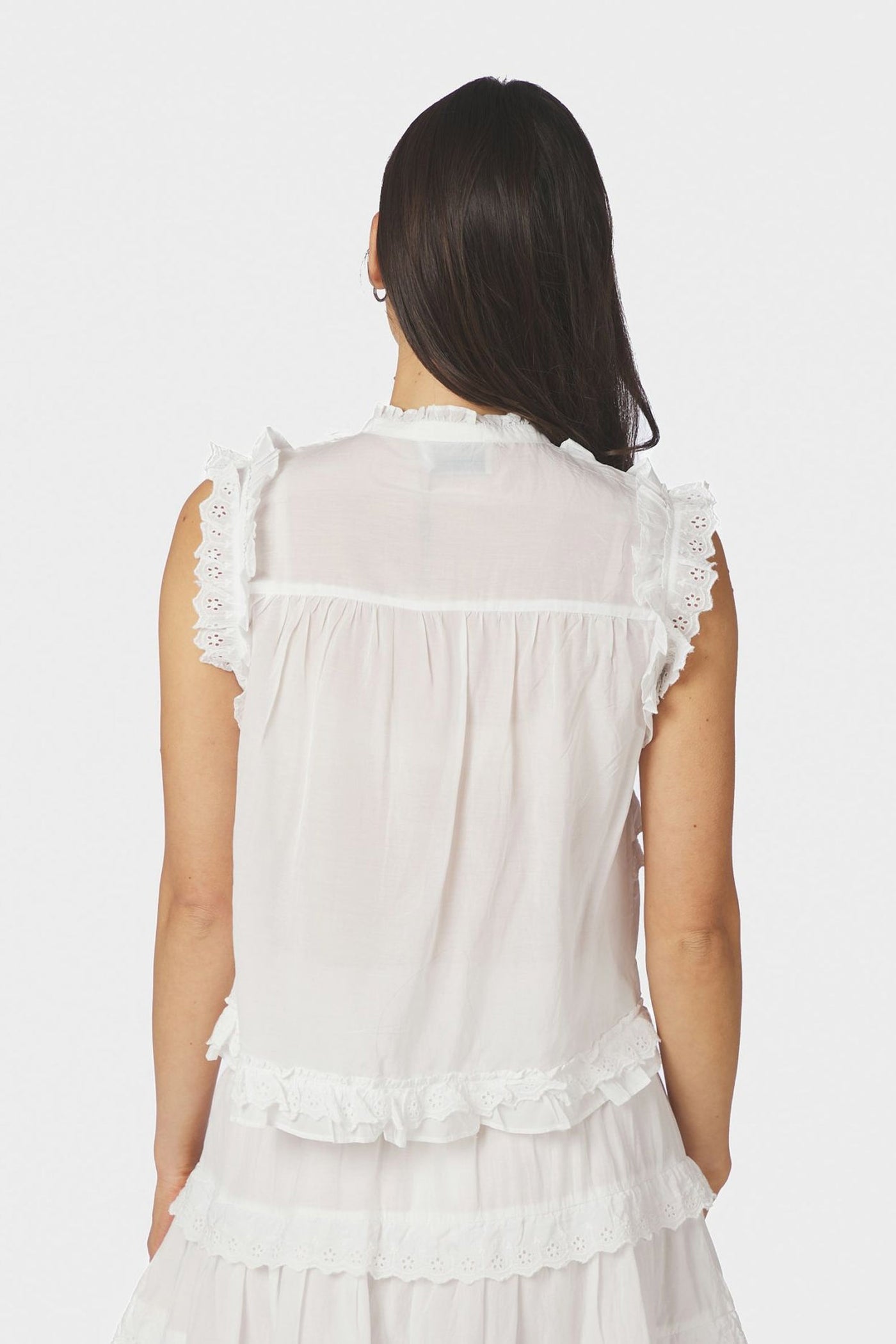 Celia Ruffle Top White - 168323
