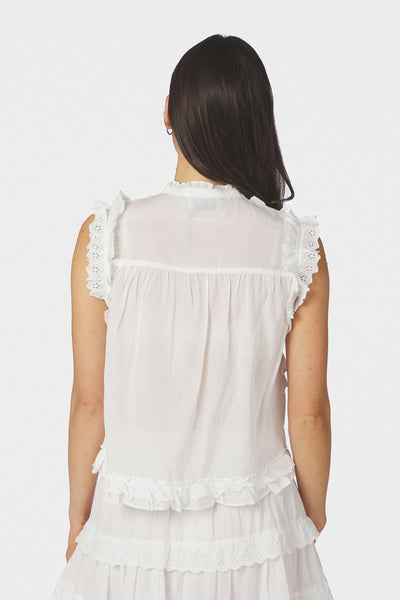 Celia Ruffle Top White - 168323 Thumbnail