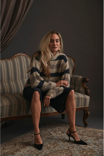 798HMKalira knit sweater 609 Melange stipe - HM1488 Thumbnail
