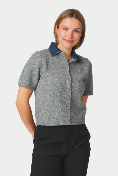 Amoria Knit Cardigan Grey Melange - 169711 Thumbnail