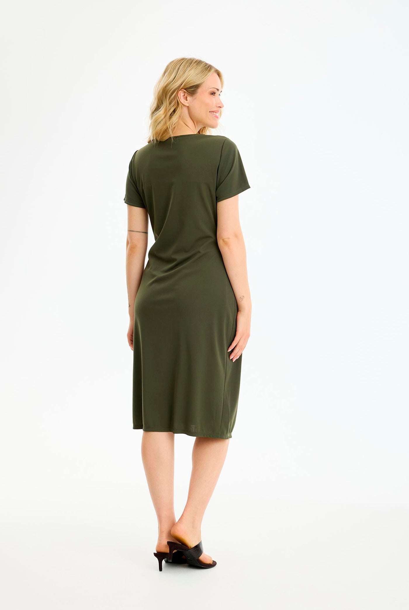 Elvia dress short sleeves ARMY - 17077