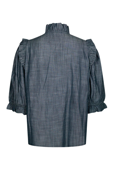 Chacha Chambray Stripe Blouse DARK BLUE - 169737 Thumbnail