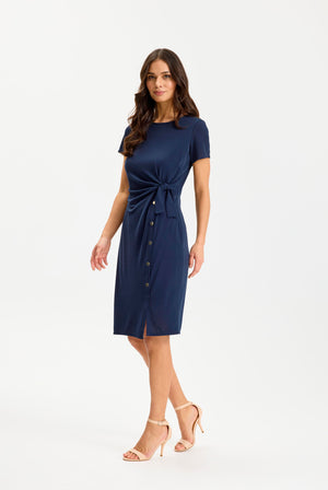 Elvia dress short sleeves Navy - 17077