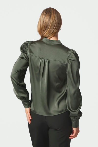 Rosslyn Heavy Sateen Blouse DEEP GREEN - 163769 Thumbnail