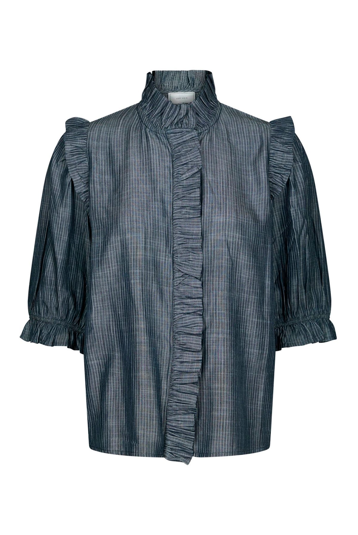 Chacha Chambray Stripe Blouse DARK BLUE - 169737