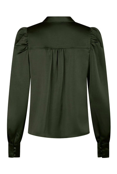 Rosslyn Heavy Sateen Blouse DEEP GREEN - 163769 Thumbnail