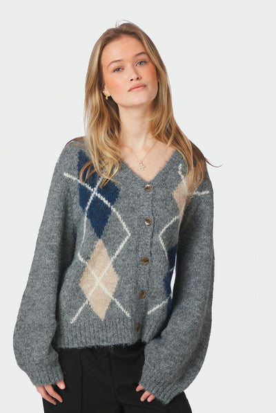 Beleney Small Check Fluff Card DARK GREY - 169343 Thumbnail