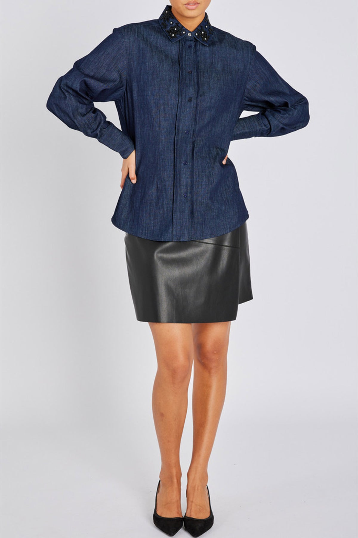 ChambraBBSiwa shirt Denim blue - BBW4801