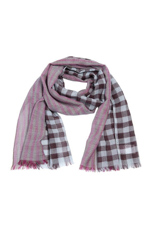Checks n Stripe Tørklæde AQUA CHECKS 'N STRIPES - 266-5128-6008