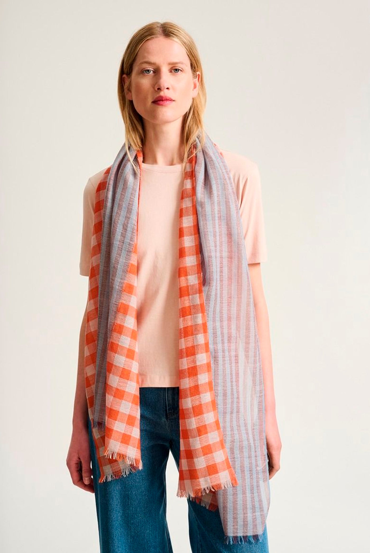 Checks n Stripes Tørklæde ROSE DUST CHECKS 'N STRIPES - 266-5128-6008