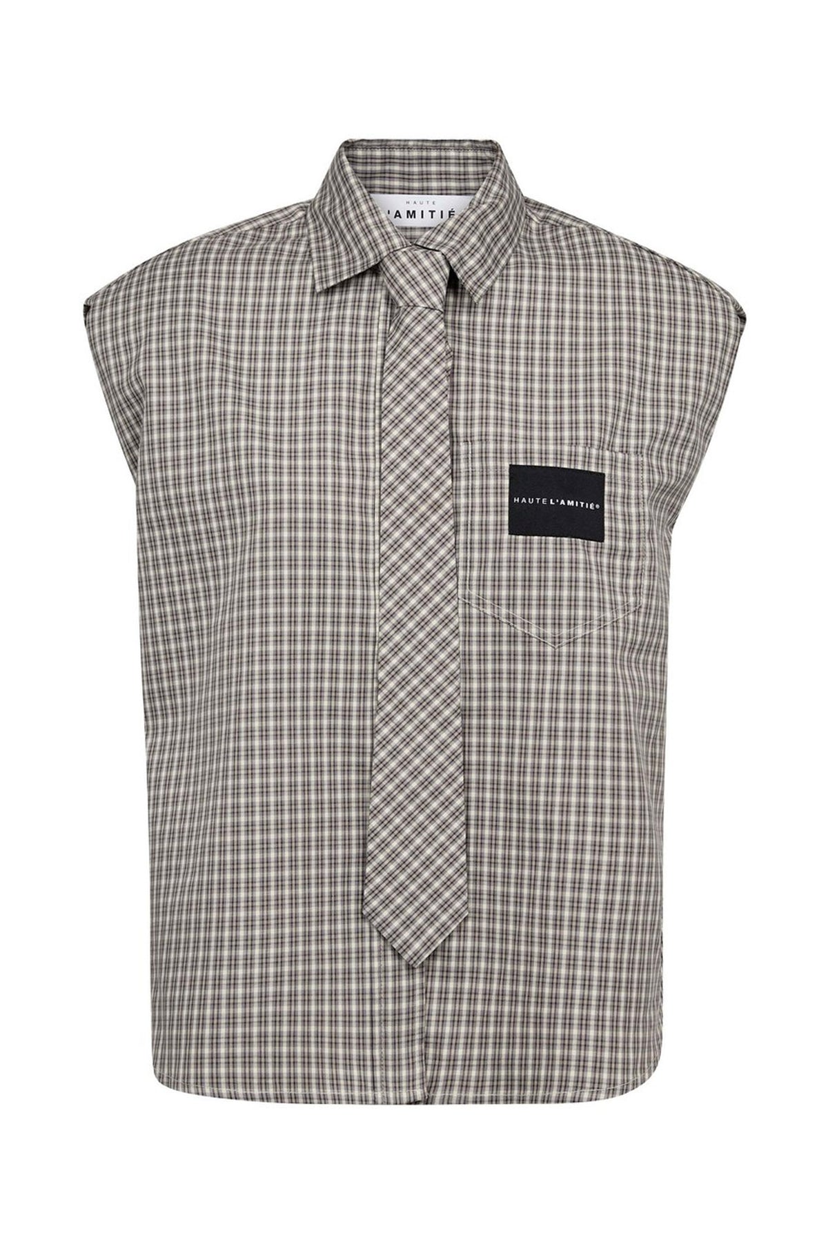 Chess Ns Tie Shirt Beige - HL10720