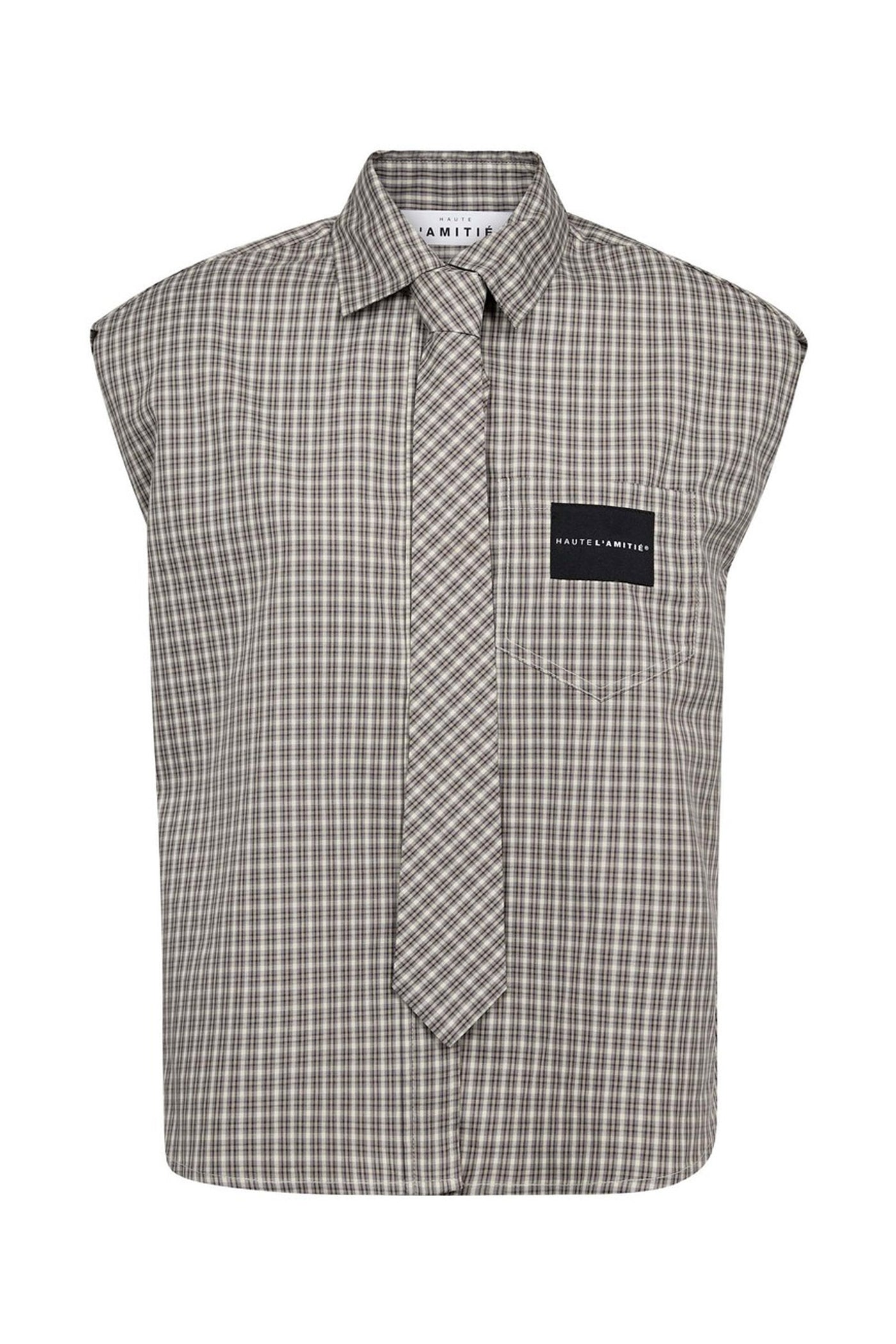 Chess Ns Tie Shirt Beige - HL10720