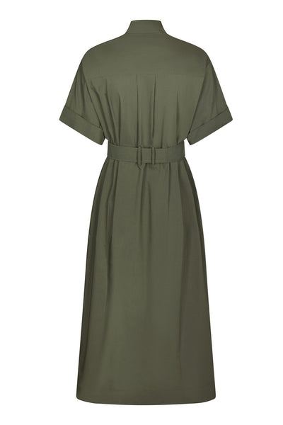 Cina Poplin Dress ARMY - 170039 Thumbnail