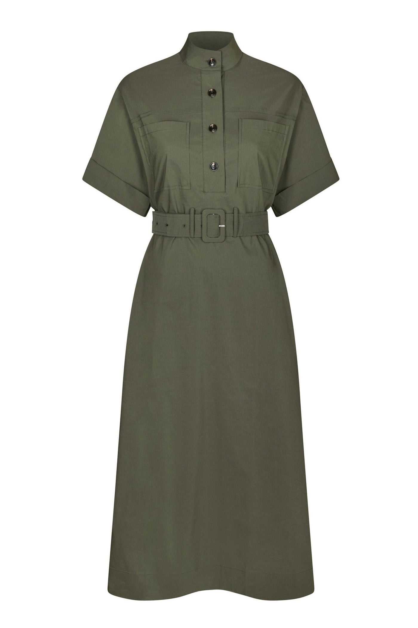 Cina Poplin Dress ARMY - 170039