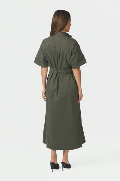 Cina Poplin Dress ARMY - 170039 Thumbnail
