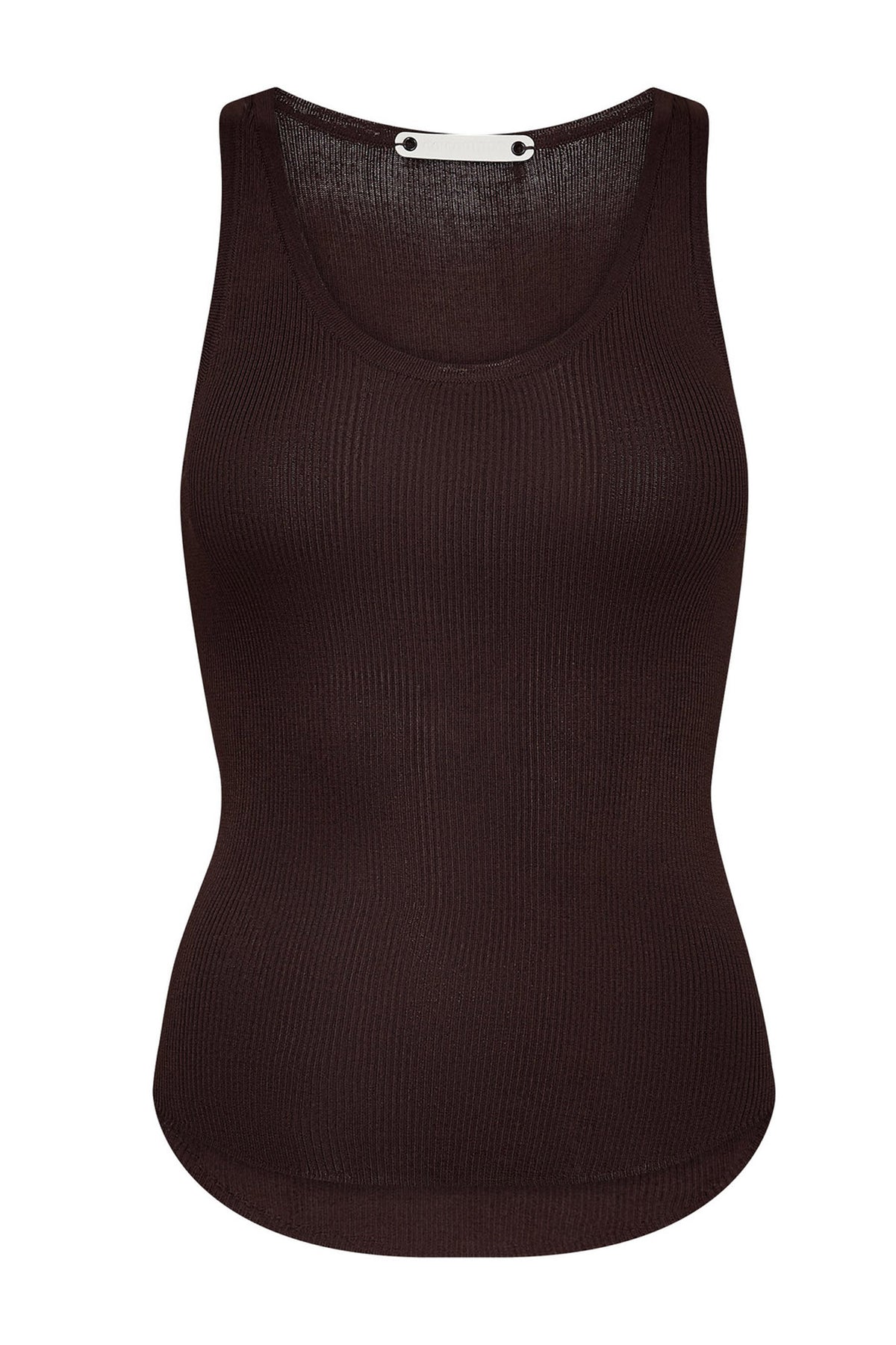ClaireCC Rib Tank Top 145-Dark Brown - 42015