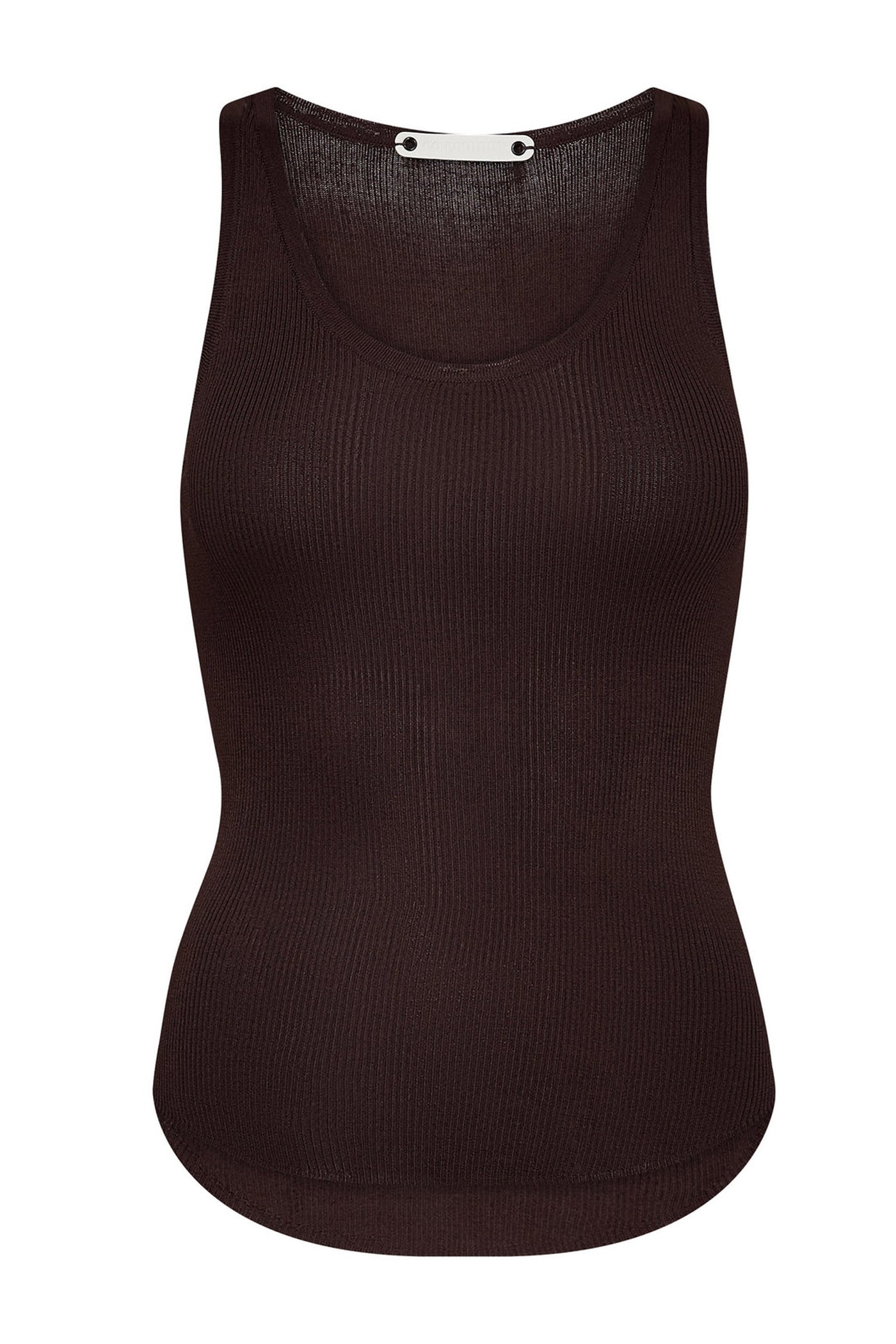 ClaireCC Rib Tank Top 145-Dark Brown - 42015