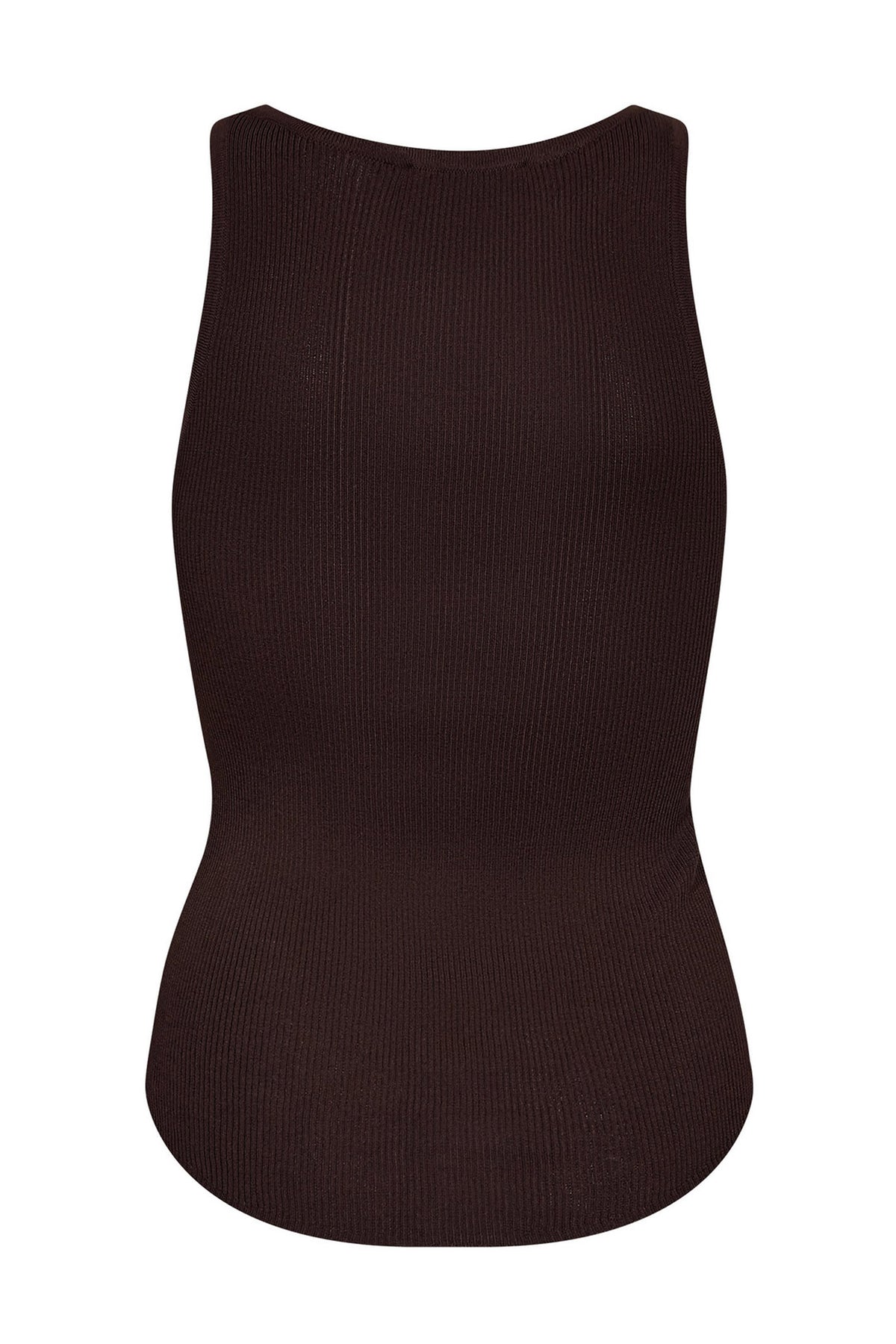 ClaireCC Rib Tank Top 145-Dark Brown - 42015