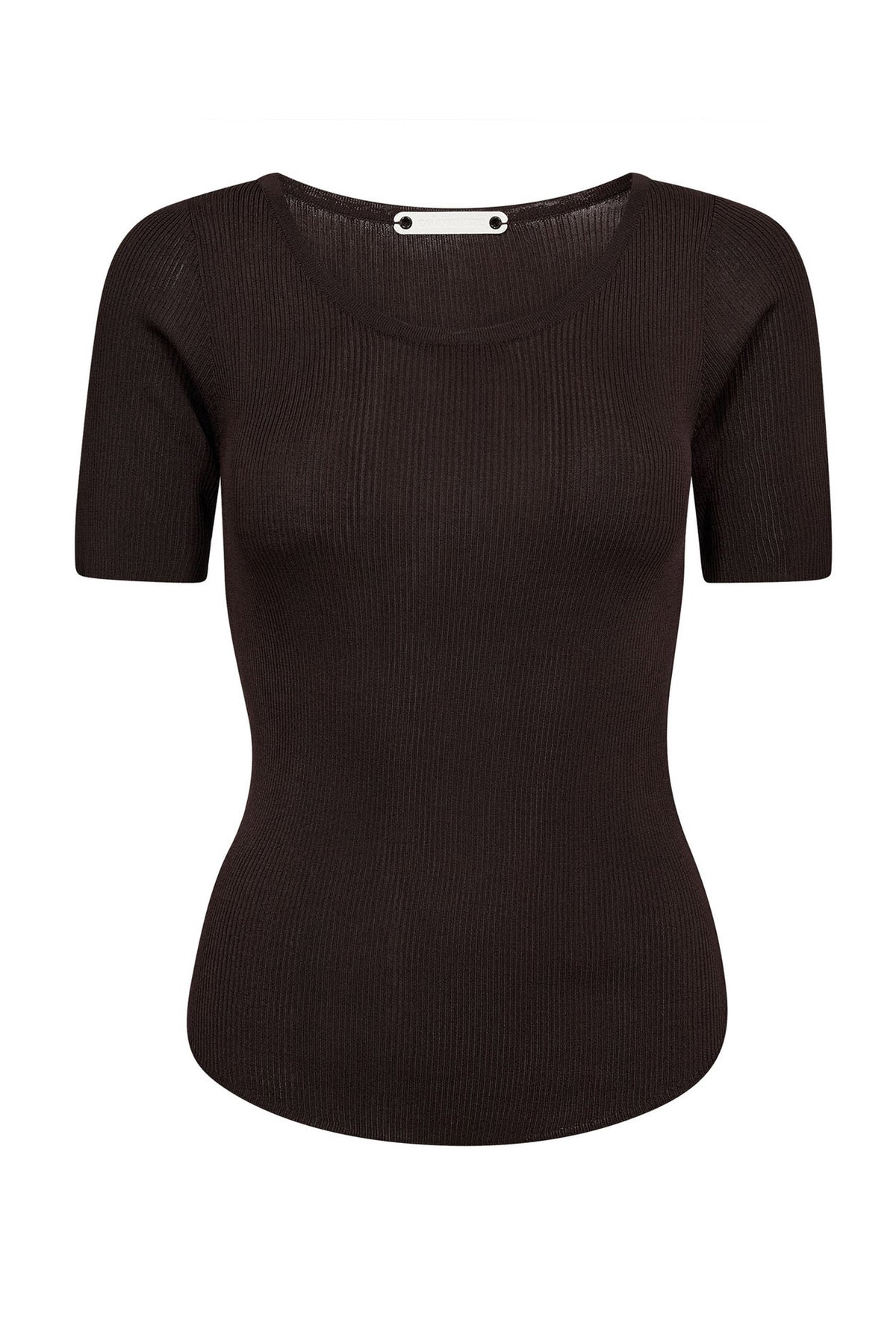ClaireCC Rib Tee 145-Dark Brown - 42016