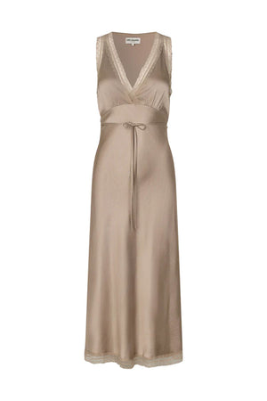 Clarill Midi Dress Sl Beige - 26252-3012