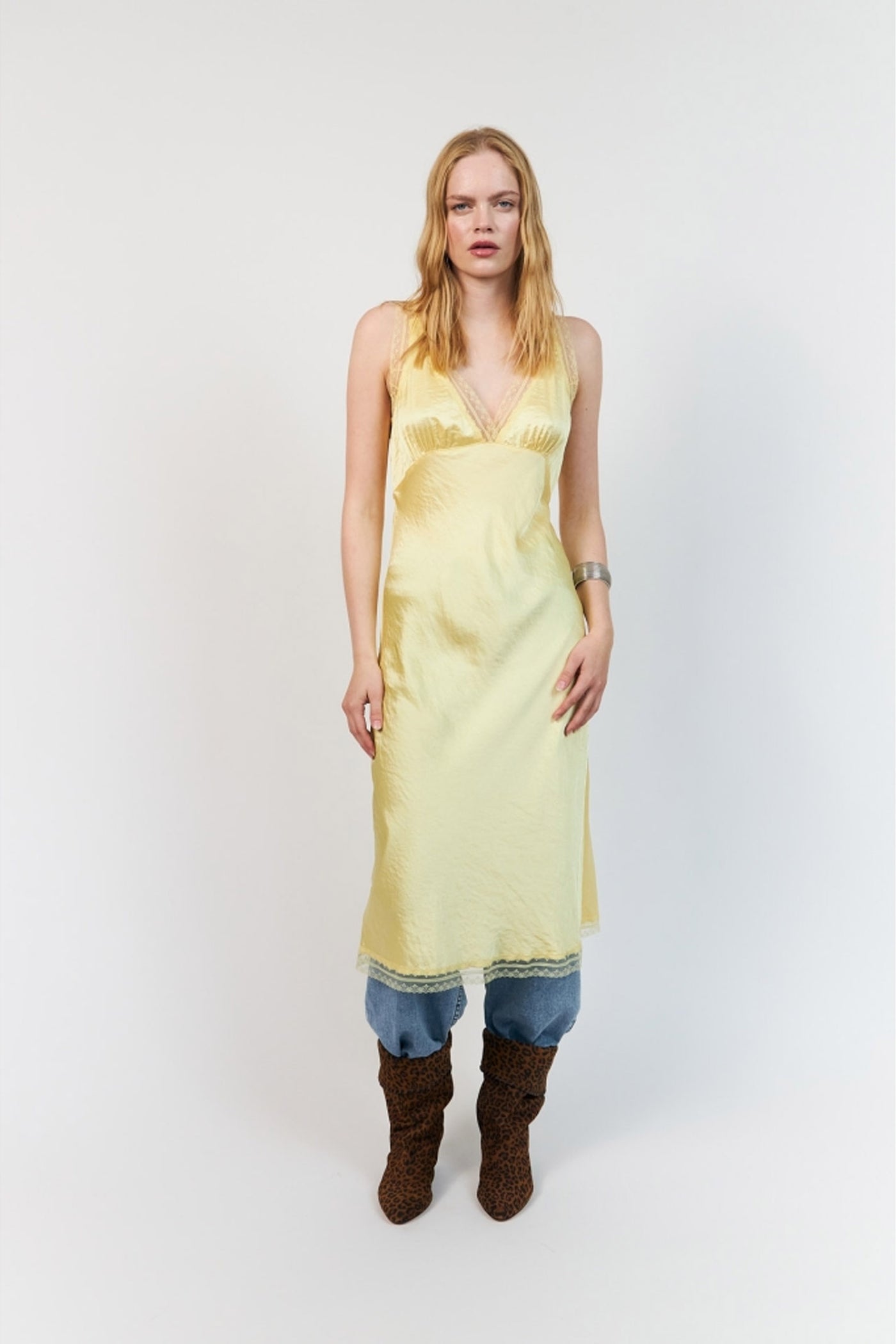Clarill Midi Dress Sl Light yellow - 26252-3012