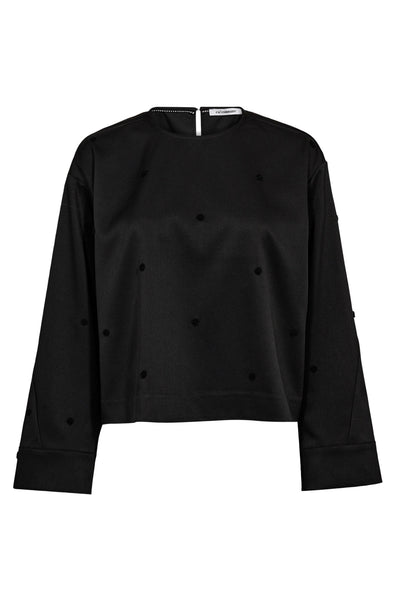 CloverCC Dot Blouse 96-Black - 35914 Thumbnail